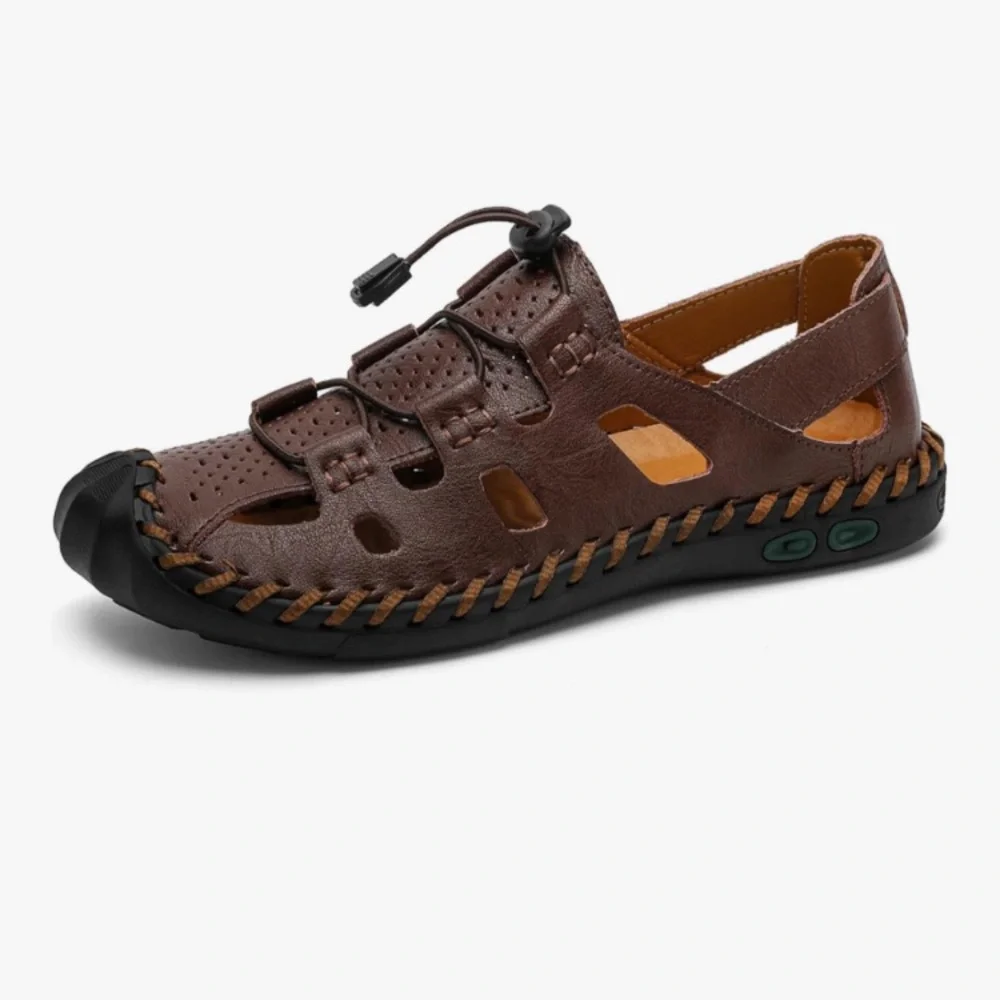 Brown Leather Men's Roman style Sandals